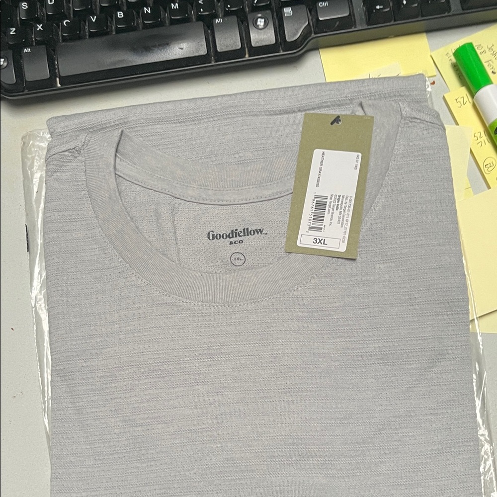 Big and tall tshirt 3XL Goodfellow & Co Men's Heather Gray Short Sleeve Tee
